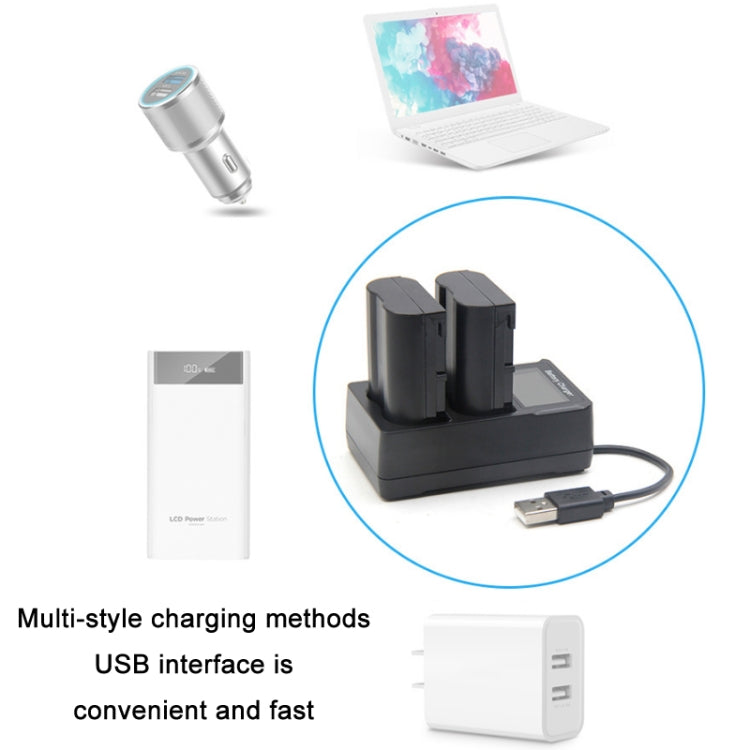 Caricabatteria per fotocamera SLR a doppia carica LCD USB