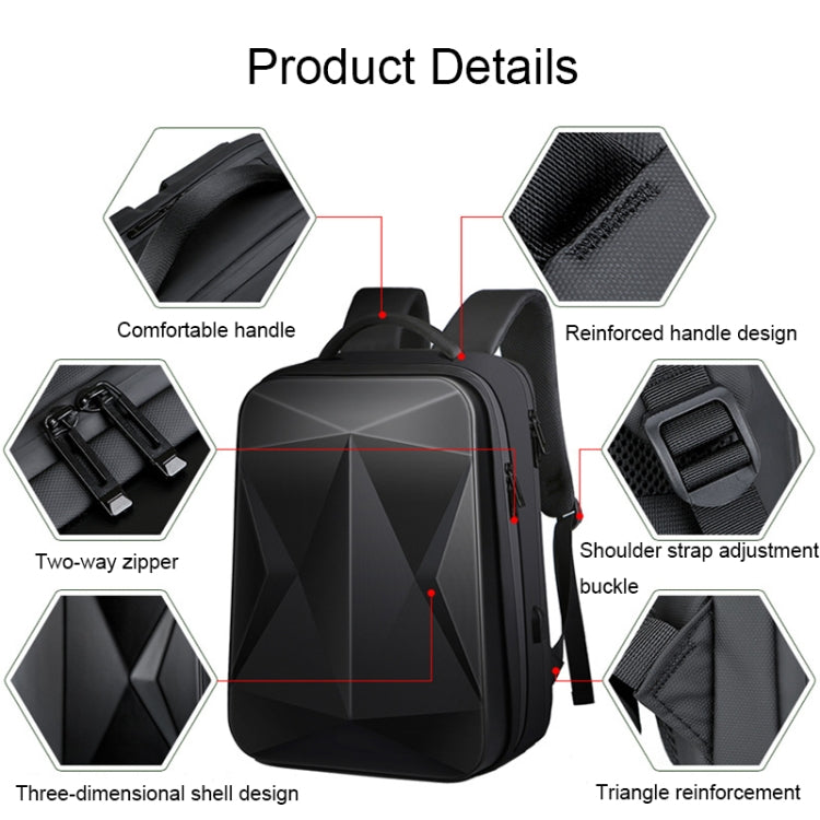 Zaino impermeabile in ABS con porta USB per laptop 16"