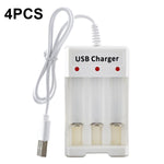 Caricabatterie USB 3 slot per batterie AA e AAA