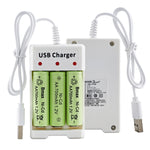 Caricabatterie USB 3 slot per batterie AA e AAA