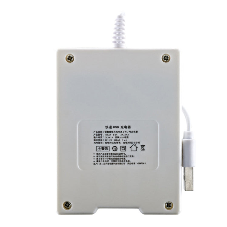 Caricabatterie USB 4 slot per batterie AAA/AA 1,2V