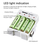 Caricabatterie USB 4 slot per batterie AAA/AA 1,2V