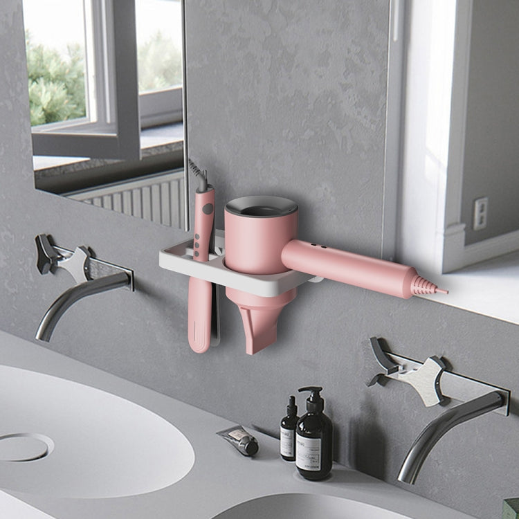 Mensola da bagno con staffa per asciugacapelli 2 in 1