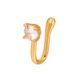 Set 10 clip per naso in rame con decorazione zirconi