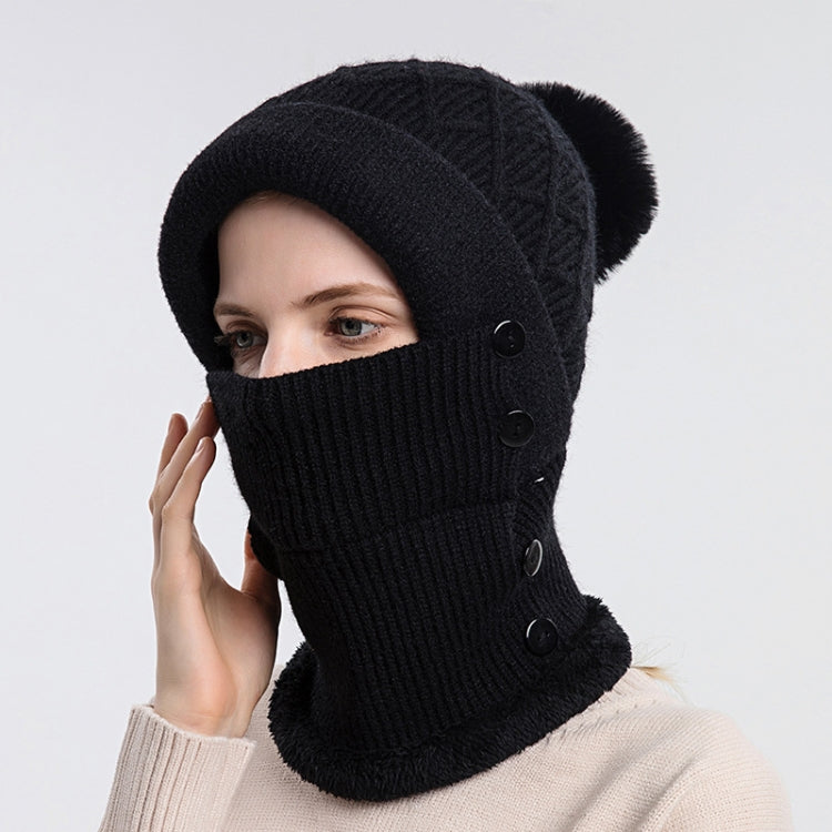 Cappello donna lavorato a maglia con pompon in velluto