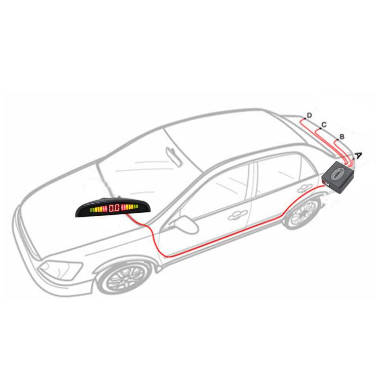 Sistema sensori parcheggio con display LCD e allarme acustico