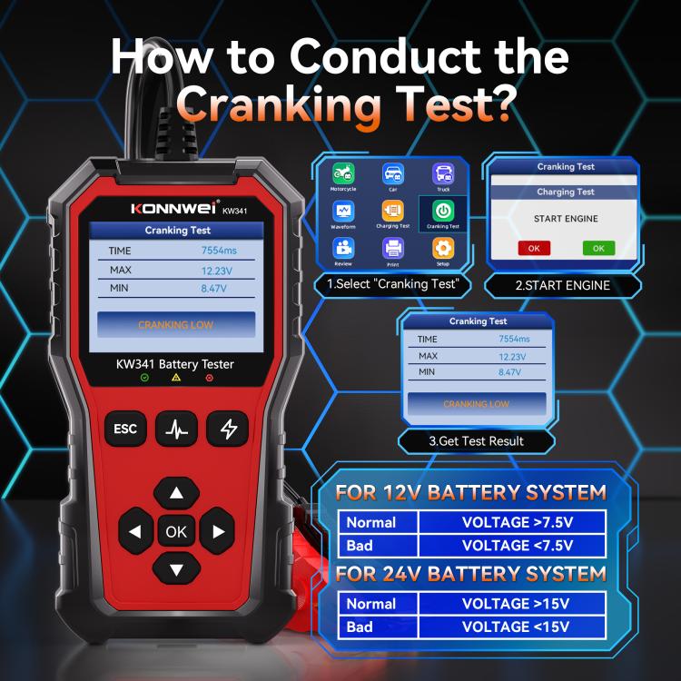 Lettore codici motore OBDII KW341 diagnostica auto