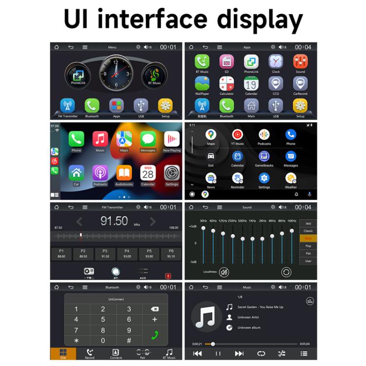 Riproduttore wireless schermo 4,7" con CarPlay e Android Auto