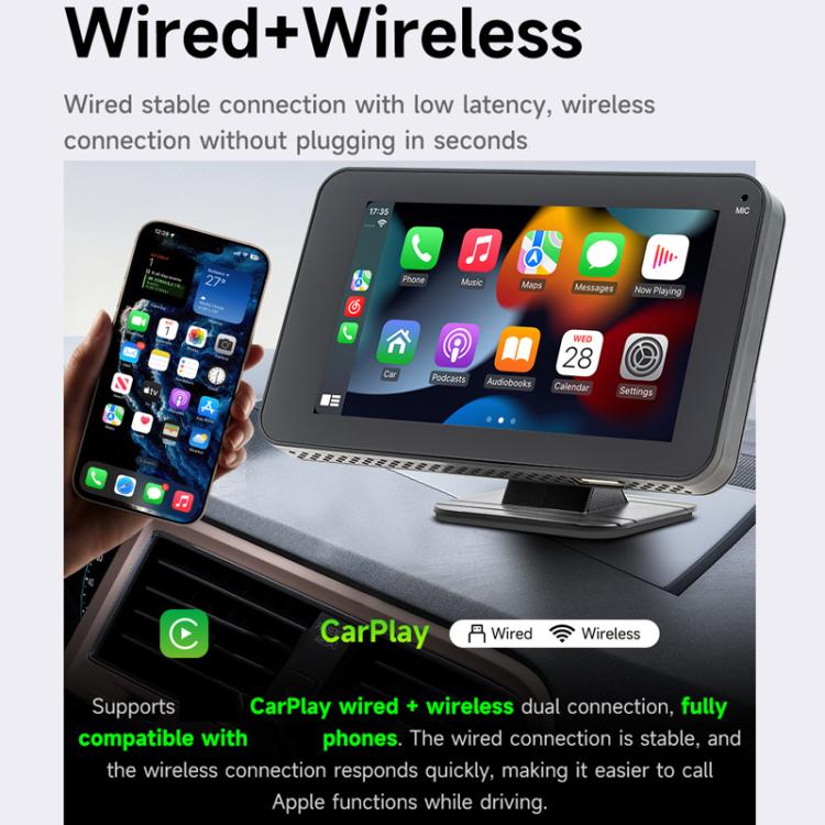 Riproduttore wireless schermo 4,7" con CarPlay e Android Auto