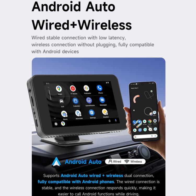 Riproduttore wireless schermo 4,7" con CarPlay e Android Auto