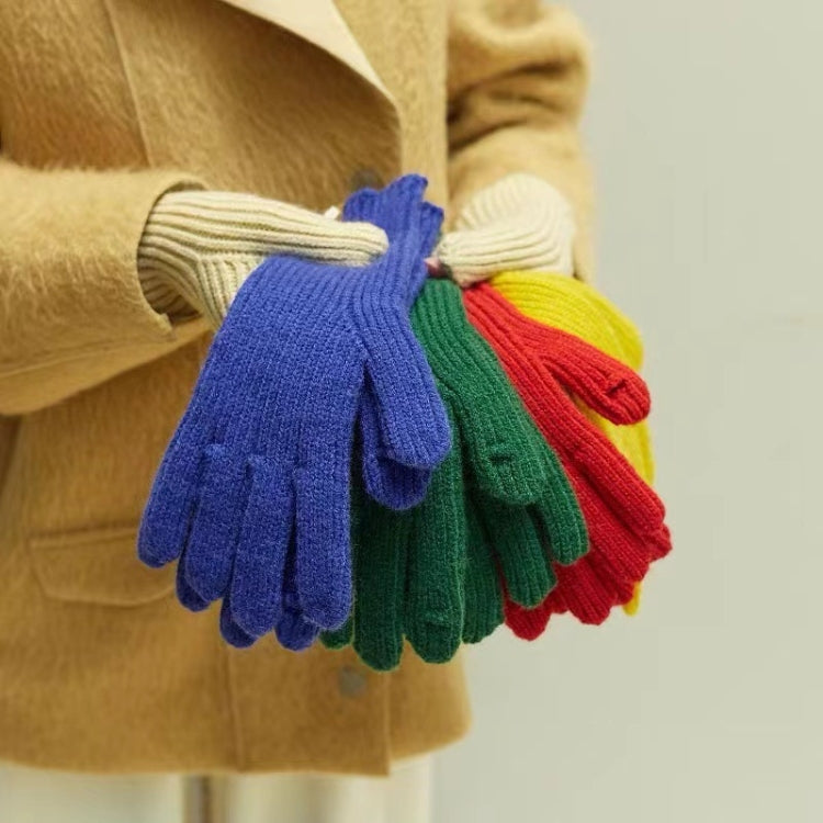 Guanti touchscreen caldi in maglia di lana a righe
