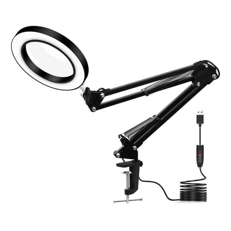 Lente d'ingrandimento 5X LED con lampada USB pieghevole