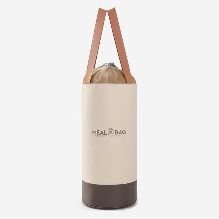 Borsa termica rotonda per pranzo con coulisse e manici