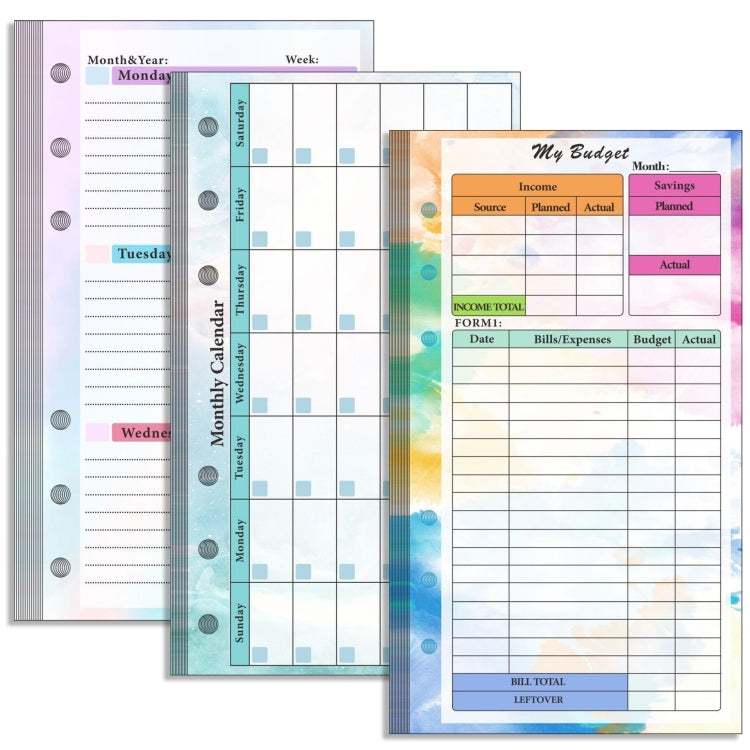 Inserto A6 6 Fori per Manuale Budget Book 3 in 1