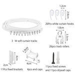 Set guide flessibili per binari tende pieghevoli 3m bianco