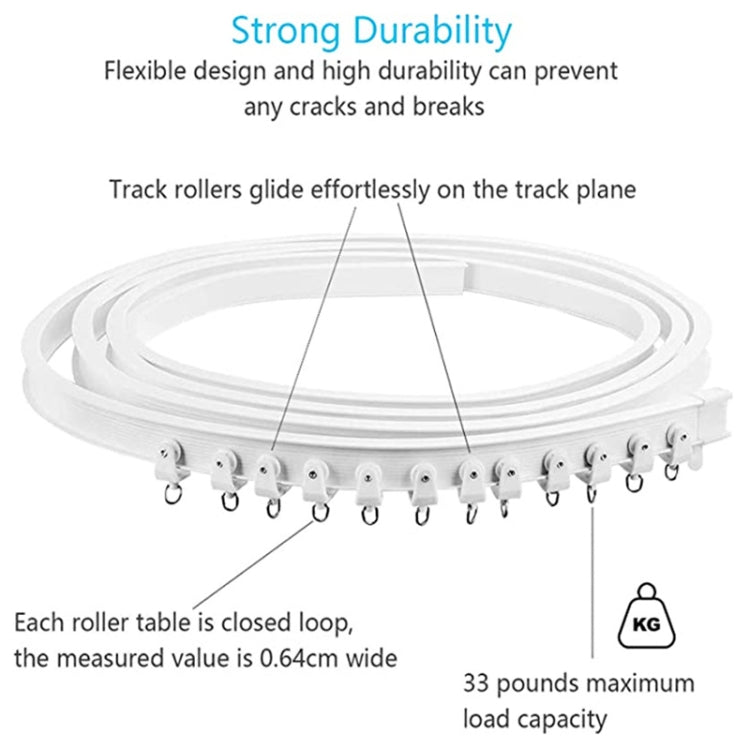 Set guide flessibili per binari tende pieghevoli 3m bianco