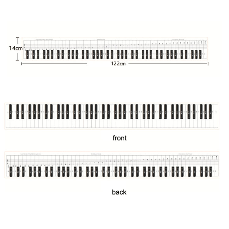 Tabella pratica diteggiatura pianoforte 88 tasti bianca