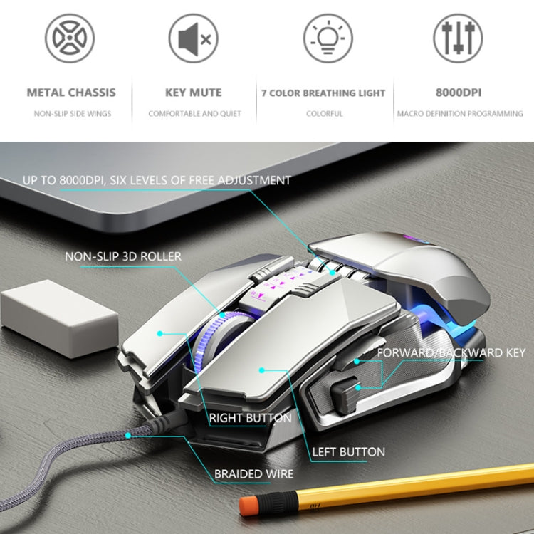 Mouse cablato Dark Alien V710 con 7 tasti programmabili