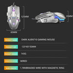 Mouse cablato Dark Alien V710 con 7 tasti programmabili