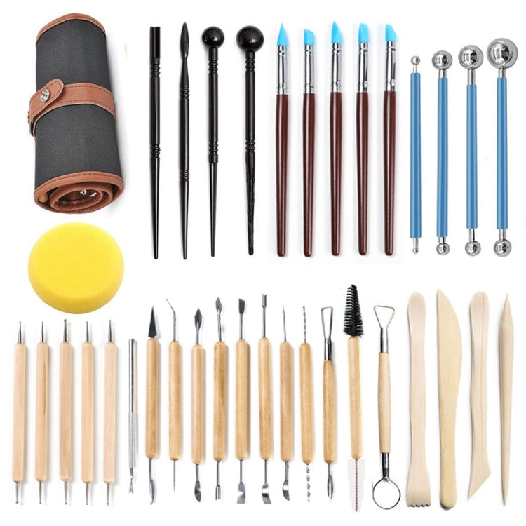 Set 36 strumenti per intaglio argilla in legno