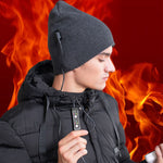 Cappello lavorato a maglia riscaldato USB antivento 24x24 cm