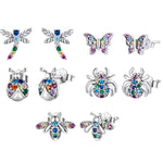 Orecchini in Argento 925 con Zirconi Serie Insetto