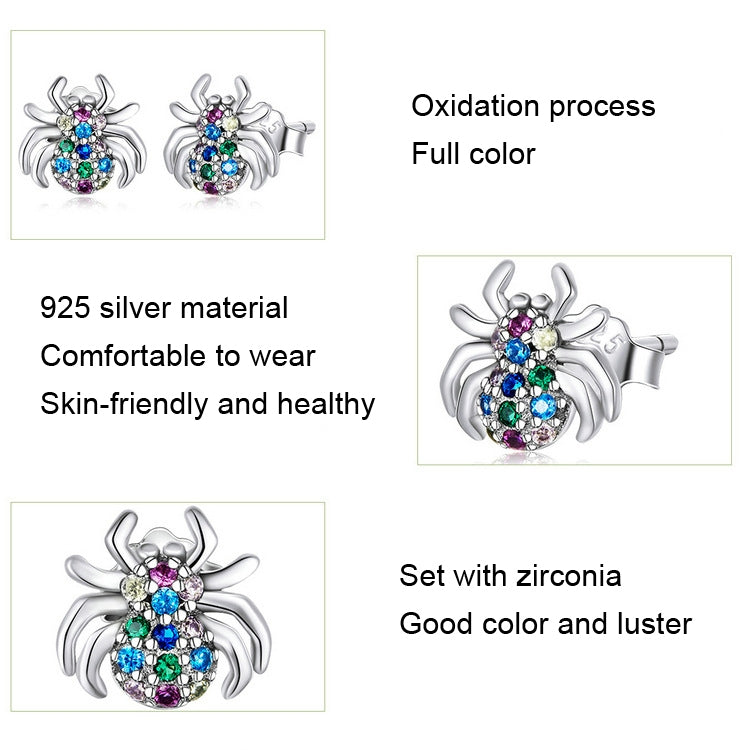 Orecchini in Argento 925 con Zirconi Serie Insetto