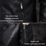 Giacca da moto uomo slim fit in PU lavato imbottita