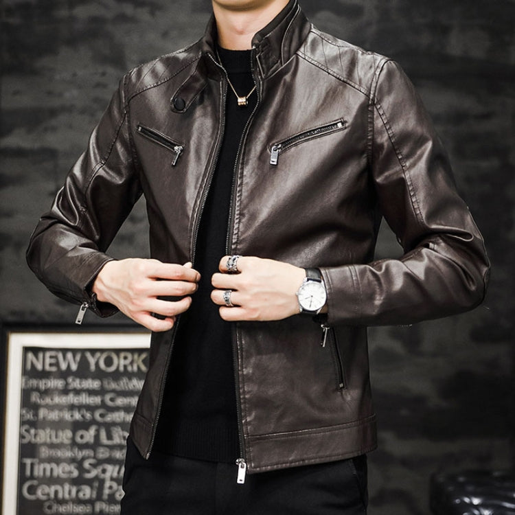 Giacca da moto uomo slim fit in PU lavato imbottita