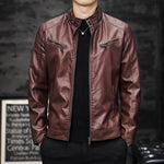 Giacca da moto uomo slim fit in PU lavato imbottita