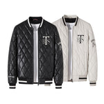 Giacca da baseball in PU con scollo a V taglie M-4XL