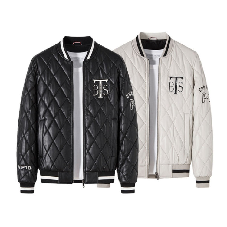 Giacca da baseball in PU con scollo a V taglie M-4XL