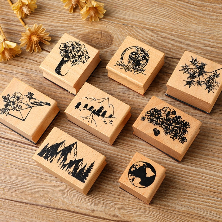 Set 5 Timbri in Legno per Decorazioni Manuali