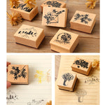 Set 5 Timbri in Legno per Decorazioni Manuali