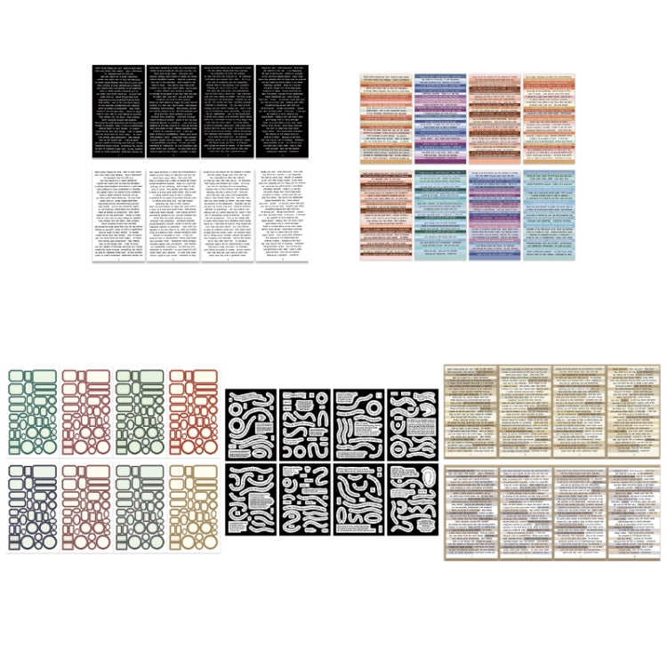 Set 3 materiali adesivi con testo vintage per fai-da-te