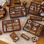 Set 7 timbri in legno per fai da te 12x9 cm