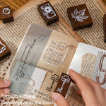 Set 7 timbri in legno per fai da te 12x9 cm