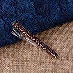 Fermacravatta da uomo in ottone lucido set 2 pezzi