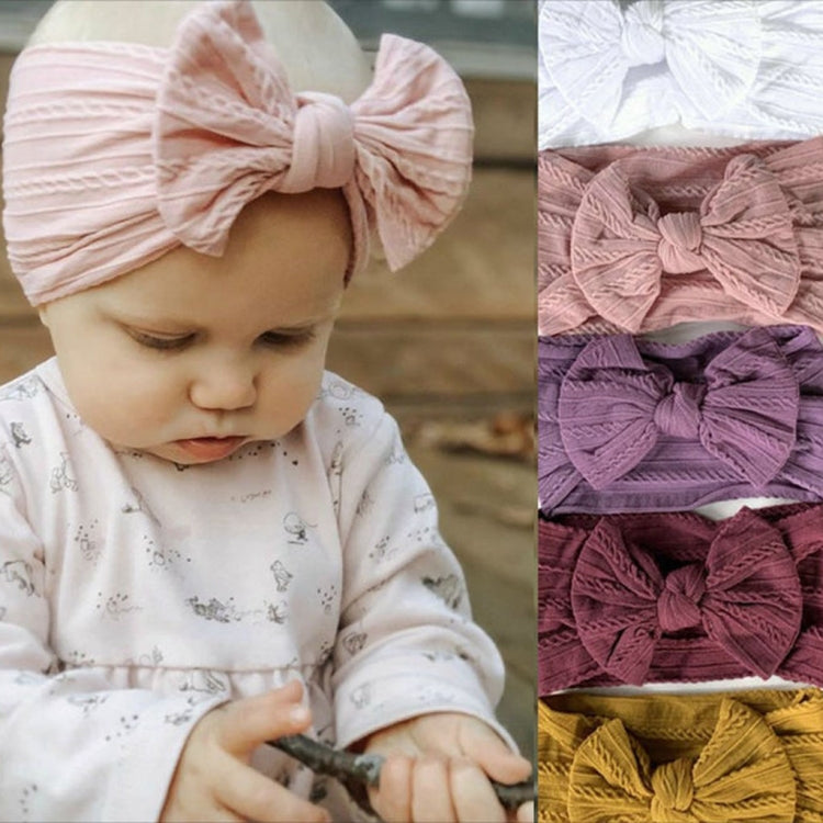5 pezzi Fasce per capelli bambini in nylon con fiocco