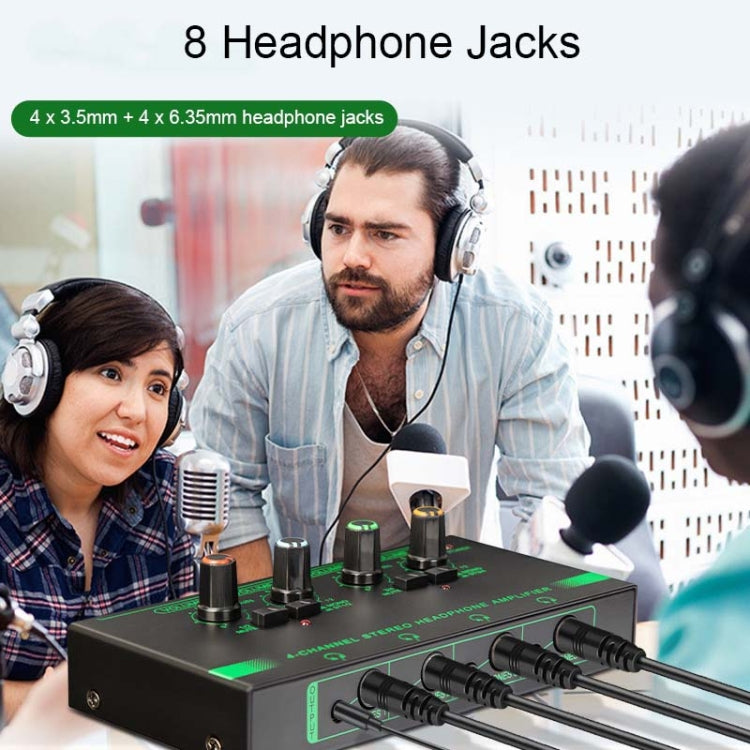 Amplificatore cuffie EF-4 a 4 canali con jack 3,5 e 6,35 mm - immagine 5