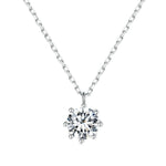 Ciondolo moissanite con collana argento sterling S925