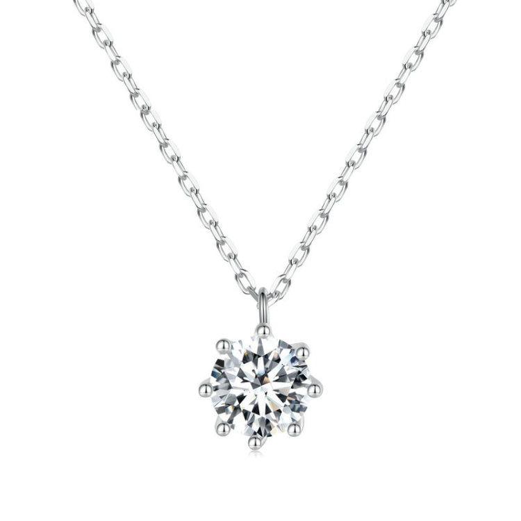 Ciondolo moissanite con collana argento sterling S925
