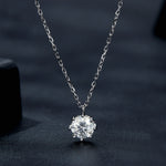 Ciondolo moissanite con collana argento sterling S925
