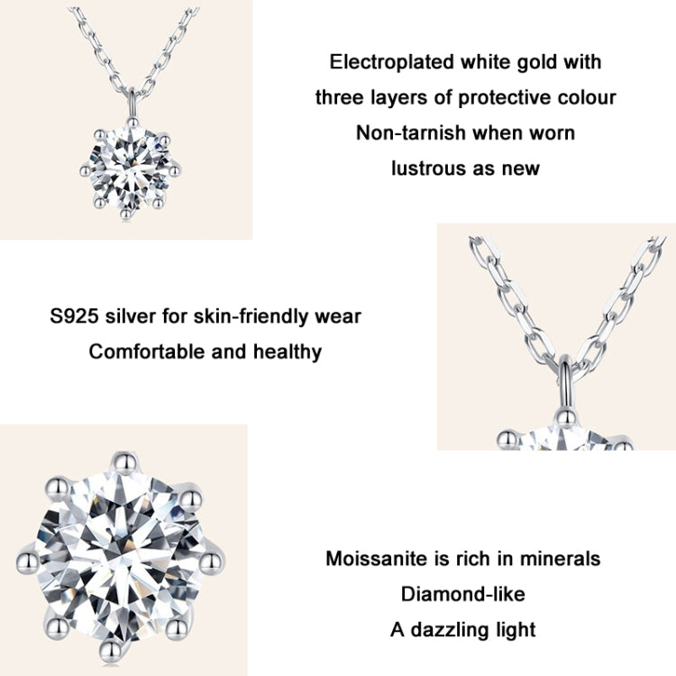 Ciondolo moissanite con collana argento sterling S925
