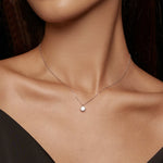 Ciondolo moissanite con collana argento sterling S925
