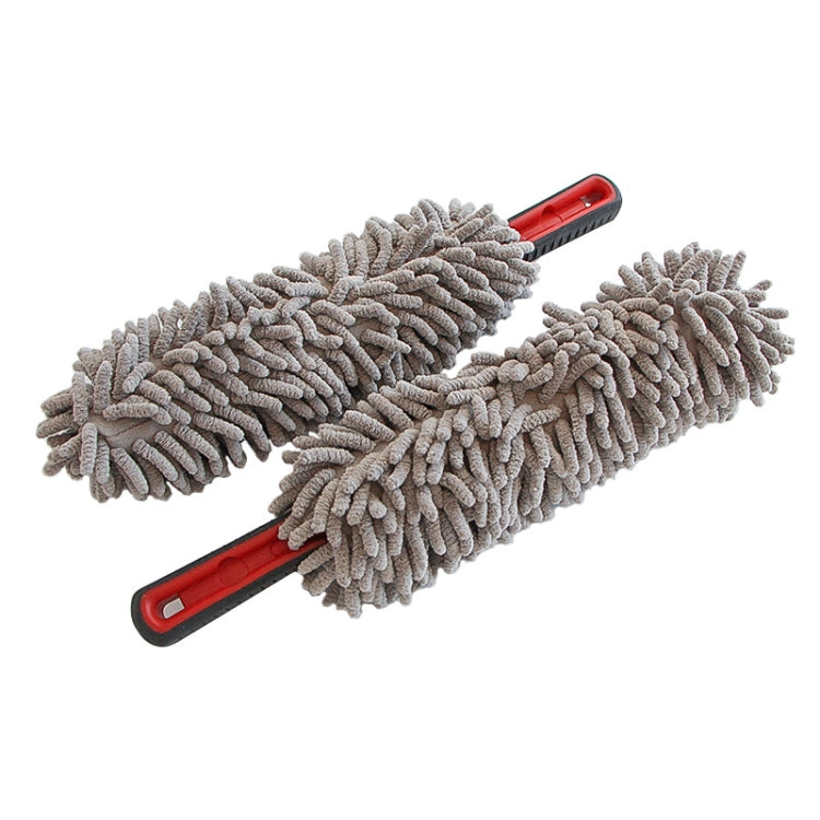 Spolverino rotondo in ciniglia con manico lungo 39cm 2 pezzi
