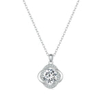 Collana con pendente in moissanite placcata oro bianco S925