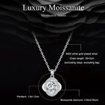 Collana con pendente in moissanite placcata oro bianco S925