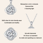 Collana con pendente in moissanite placcata oro bianco S925