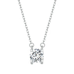 Collana argento 925 con ciondolo moissanite placcato oro bianco